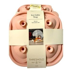 Set of 3 Threshold Silicone Heart Ice Cube Trays – Pink